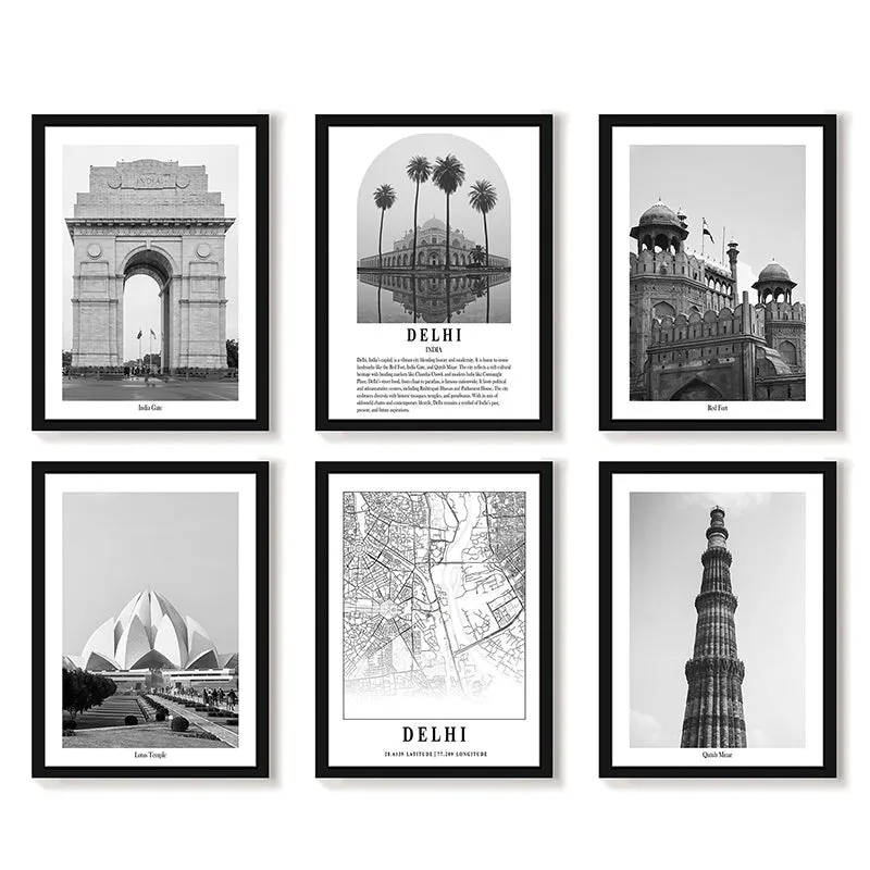 Monochrome Monuments III Wall Art With Frame - Set Of Six media 4