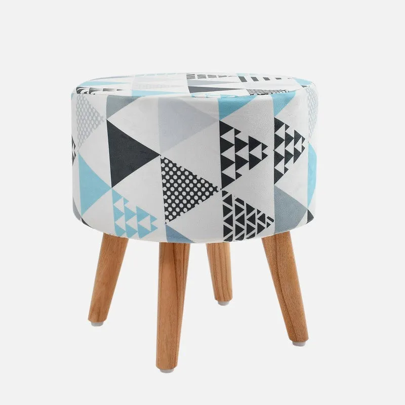 Prism Geometric Velvet Ottoman - Multicolor media 3