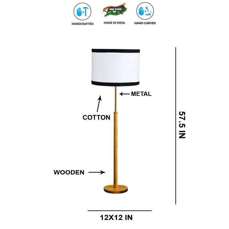 Twilight Wooden Floor Lamp - White & Black media 7
