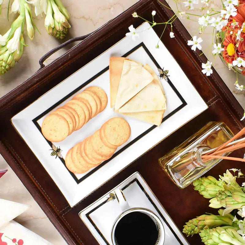 Gilded Bee Tabletop Porcelain Platter media 2