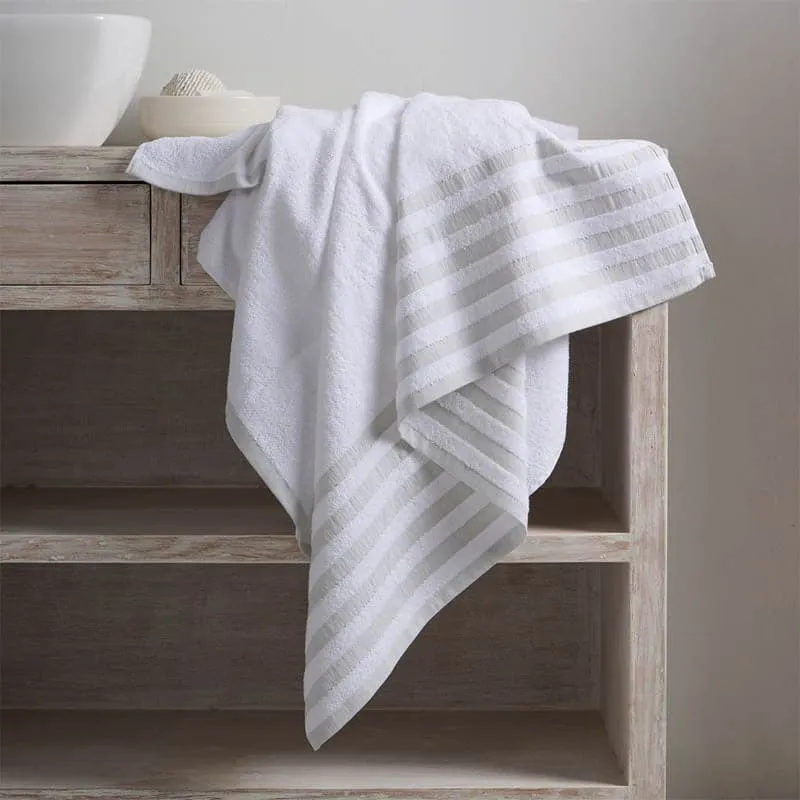 Stevo Stripe Terry Cotton Bath Towel media 1