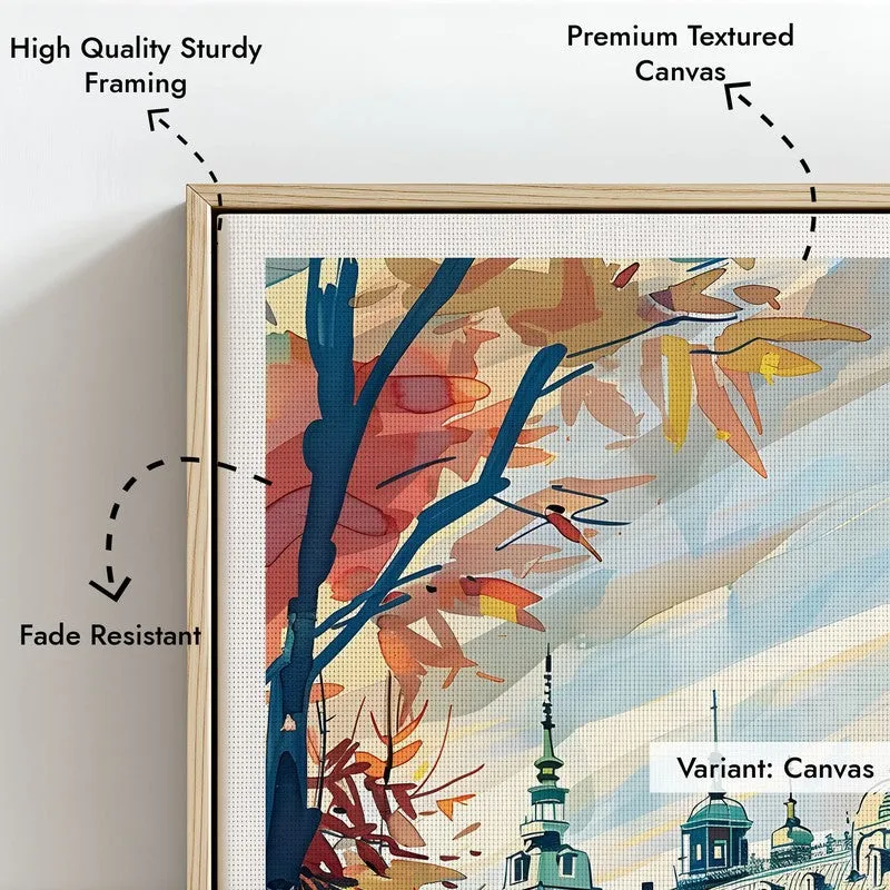 Vintage Stockholm Framed Canvas Archival Canvas Wall Painting - Natural Brown Frame media 6