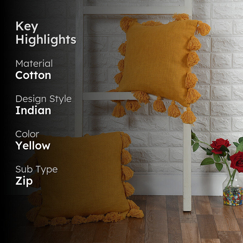 Tassia Cushion Cover (Yellow) - Set Of Two media 2