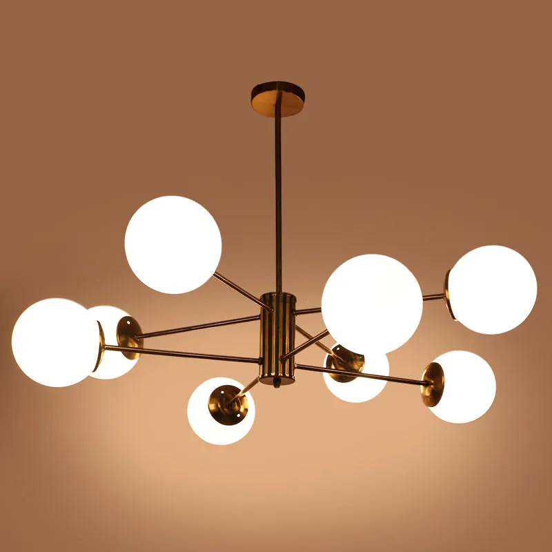 Industrial Multi-Globe Metal Ceiling Lamp - Gold & White media 6