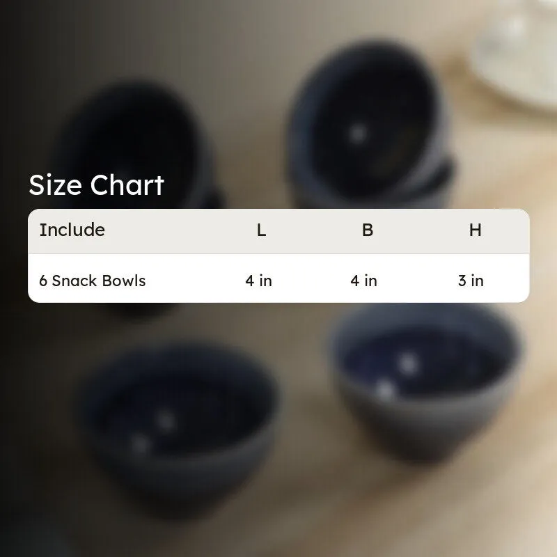 Vivre Snack Bowls (Blue,200 mL Each) - Set Of Six media 7