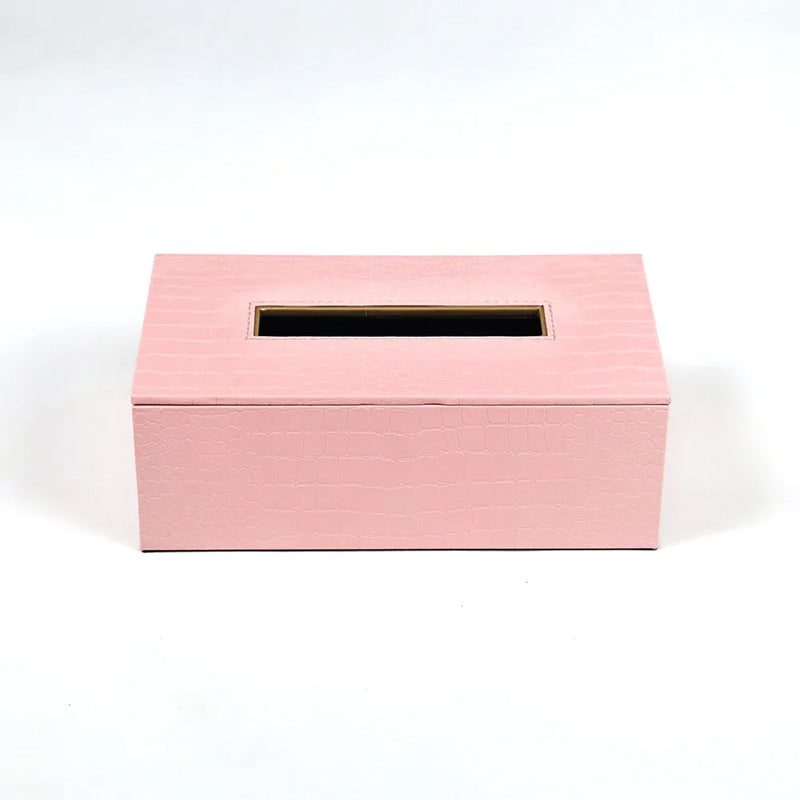 Elvan Faux Leather Tissue Holder - Pink media 6