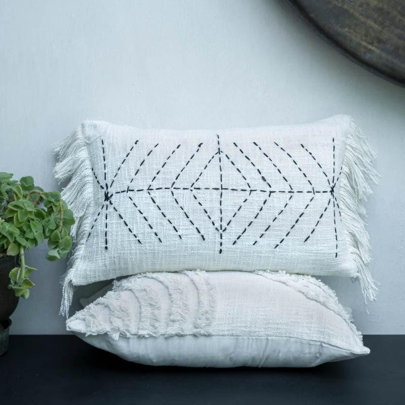 White Bordado Cushion Cover media 2
