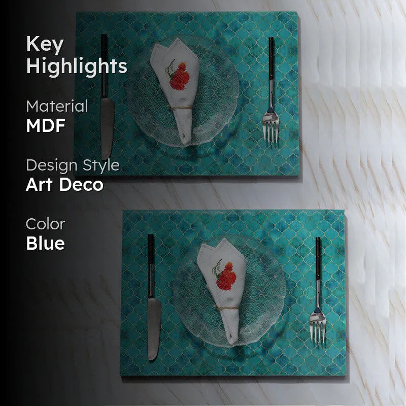 Minted Mosaic Enamel Coated Table Mat (Teal) - Set Of Two media 2