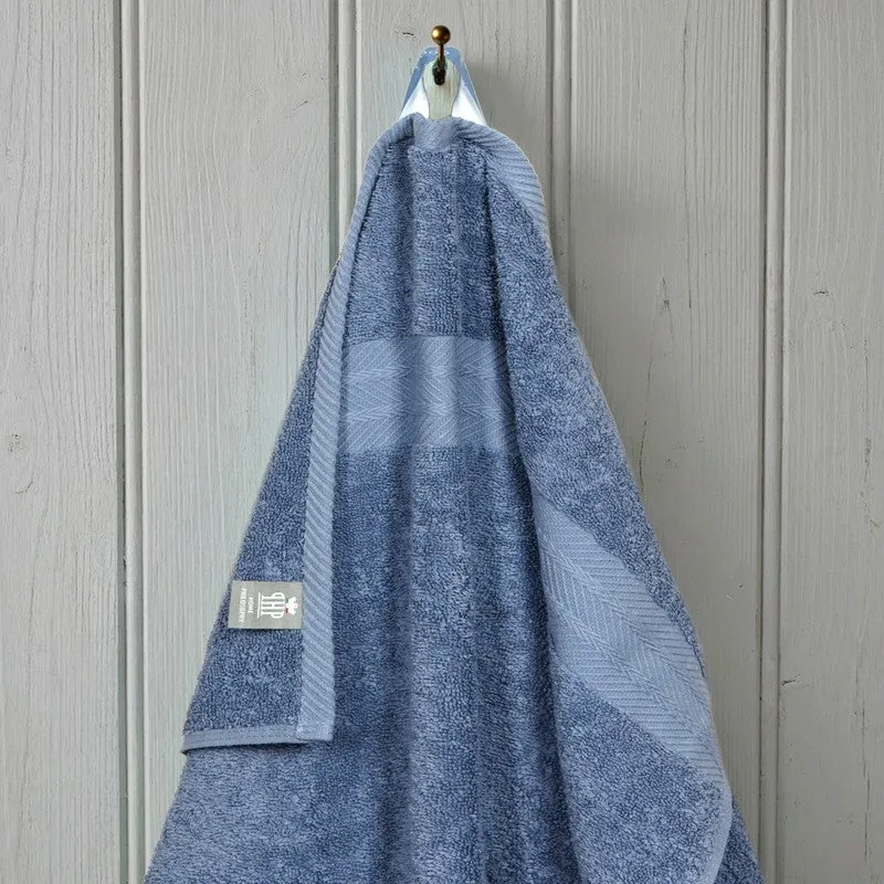 PlushAura Cotton Hand Towel (Navy) - Set Of Two media 4