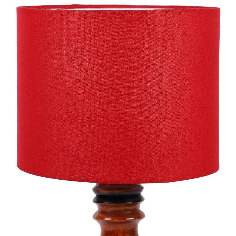 Rosa Argyle Fabric Table Lamp - Red,Brown media 5