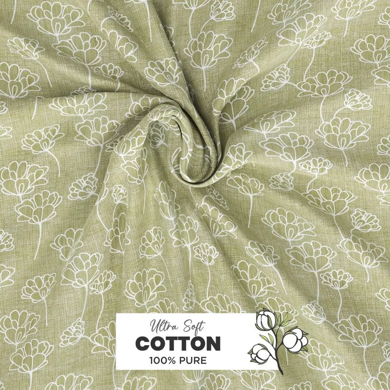 Belora Cotton Bedsheet (Green) - 144 TC media 5