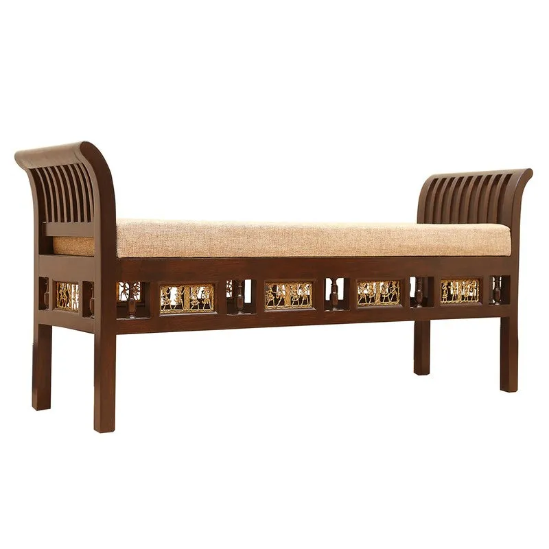 Myla III Teak Wood Ottoman media 5