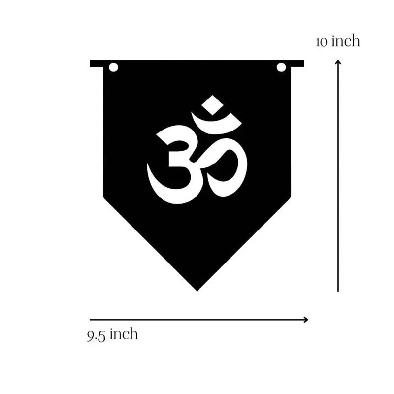Om Typography Mild Steel Wall Accent media 5