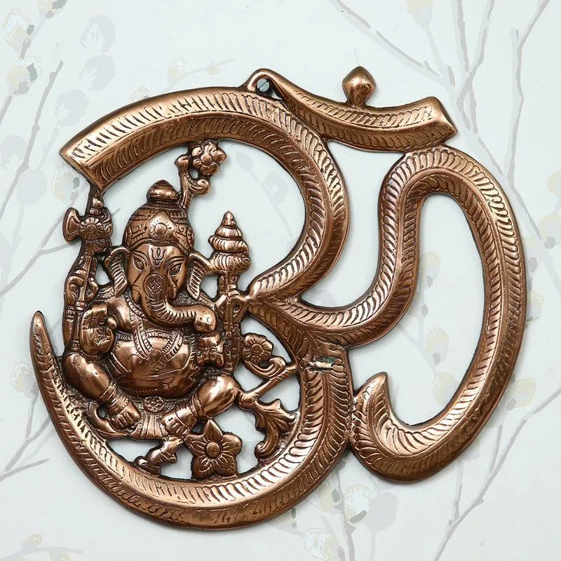 Om Ganesha Spiritual Religious Metal Wall Accent media 1