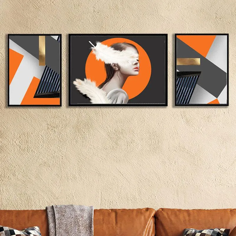 Chyna Cotton Canvas Wall Art - Set Of Three media 1