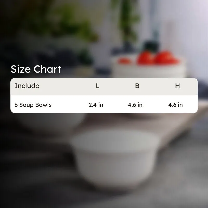 Bone China Soup Bowls (300 mL Each) - Set Of Six media 6