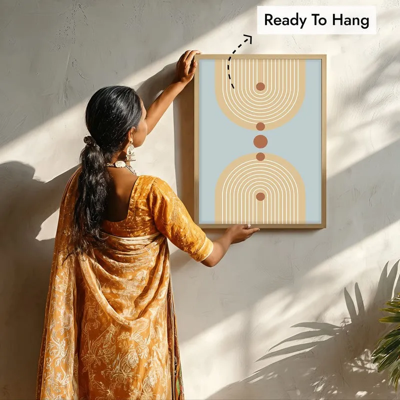 Balanced Sky Canvas Wall Painting With Brown Frame media 7