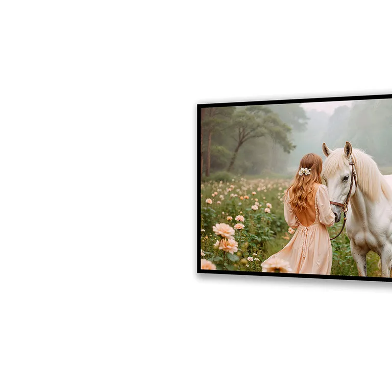 Girl & Horse Wall Art with Black Frame media 4