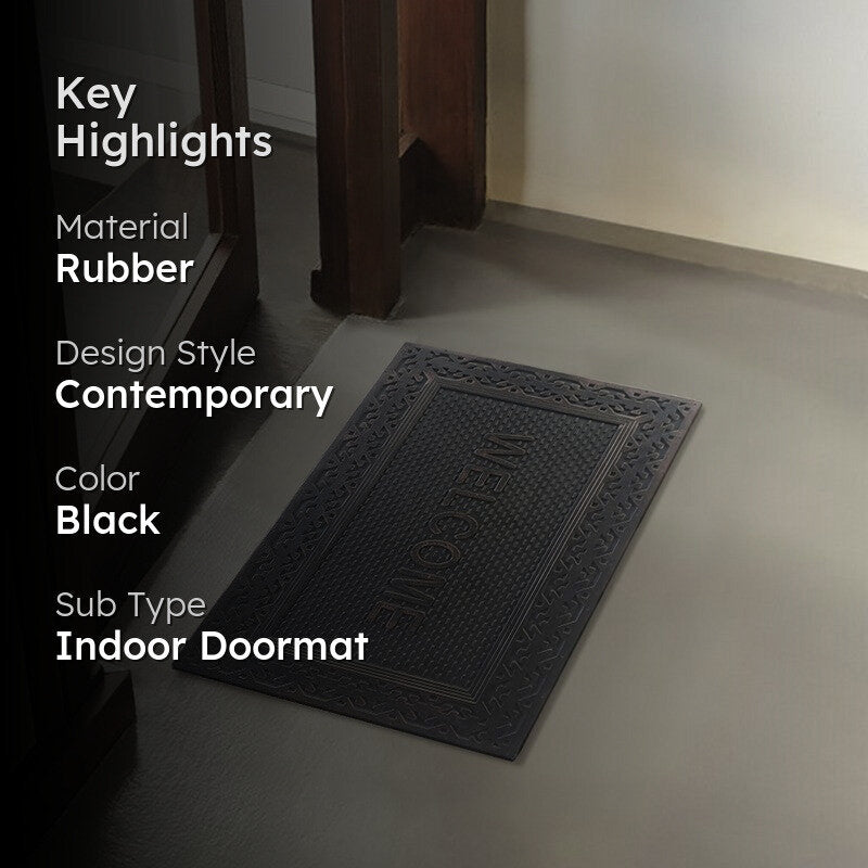 Xilo Abstract Rubber Door Mats - Black media 2