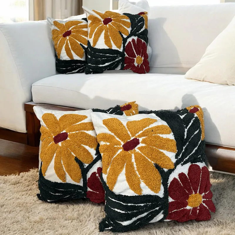 Petal Sunshine Tufted Cushion Cover Set - Set Of Four media 2