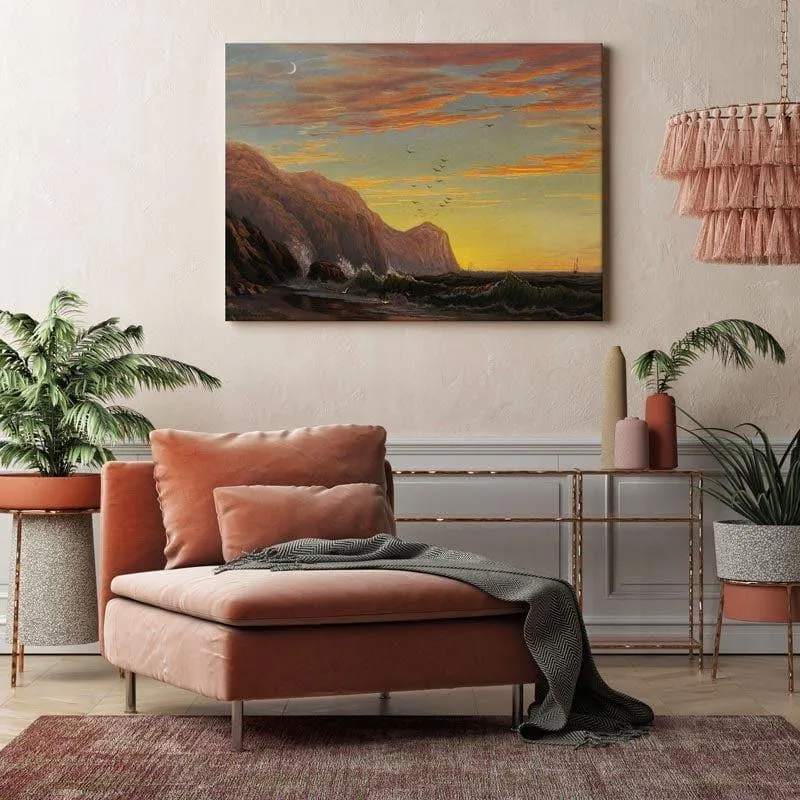 Sunset In The Mountains Canvas Wall Painting - Gallery Wrap media 3