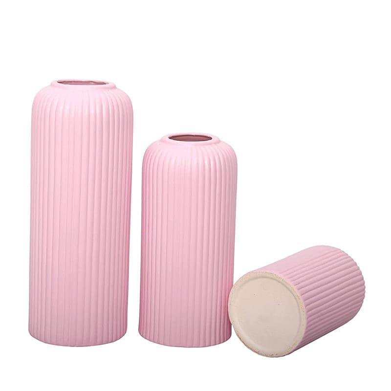 Pasha Ceramic Vase (Pink) - Set Of Three media 4