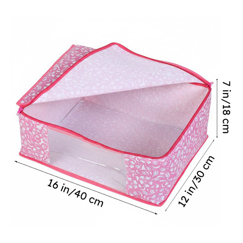 Bizet Floral Saree Cover (Pink) - Set Of Six media 7