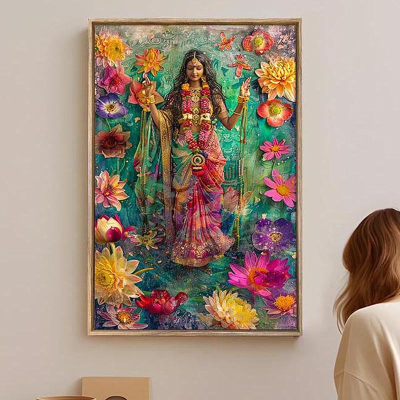 Phoolon Ki Rani Canvas Spiritual Wall Art With Frame media 2