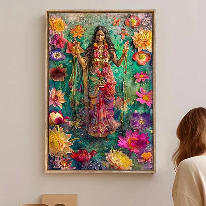 Phoolon Ki Rani Canvas Spiritual Wall Art With Frame media 2
