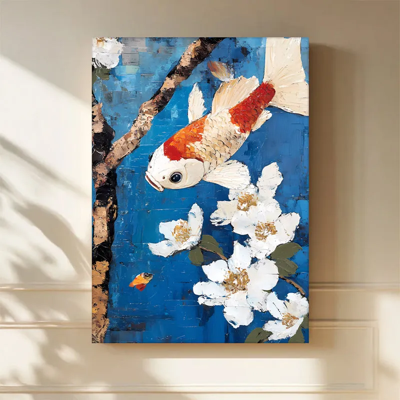 Koi & Flowers Wall Art media 4