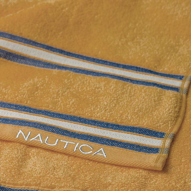 Nautica Dove Down Cotton Face Towel (Beige & Blue) - Set Of Eight media 6
