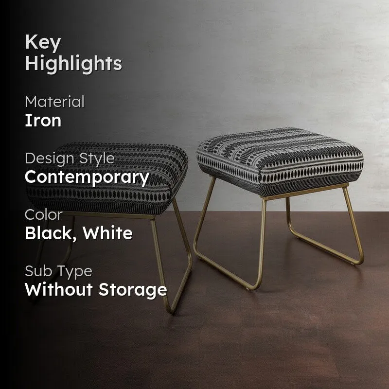 Pure Comfort Ottoman (Black,White) - Set Of Two media 2