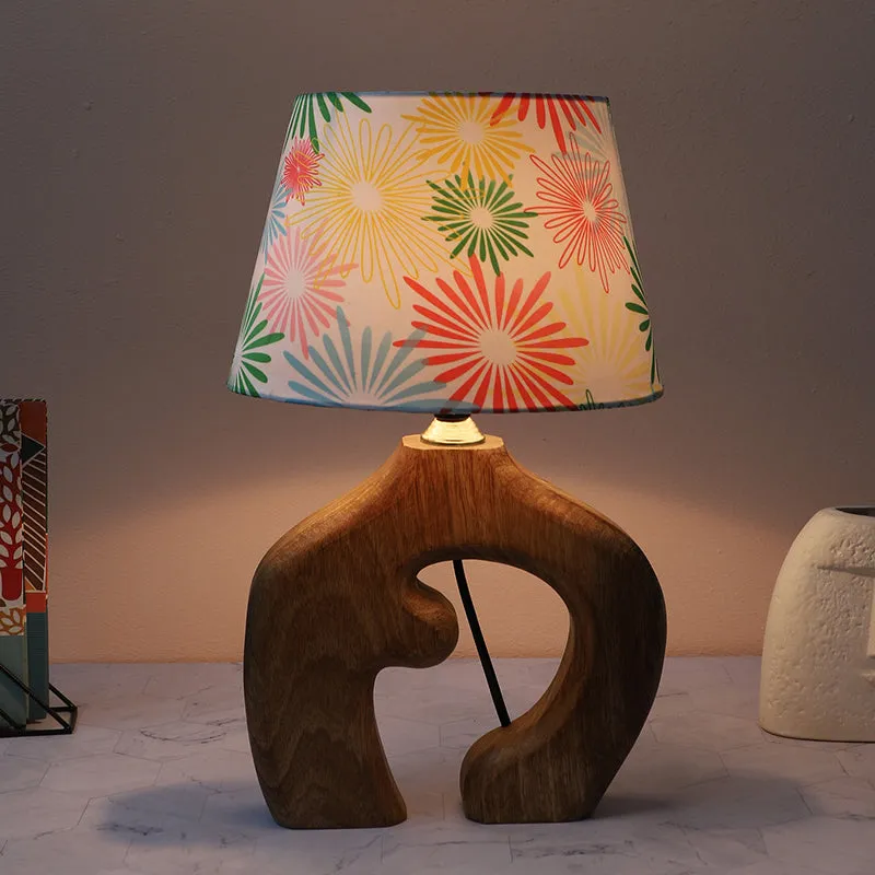 Hikari Stag Printed Mango Wood Table Lamp - Multicolor media 4