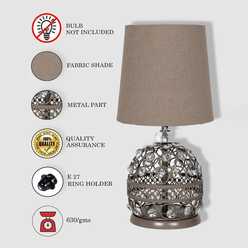 StoneLite Earthy Metal Table Lamp - Grey media 6