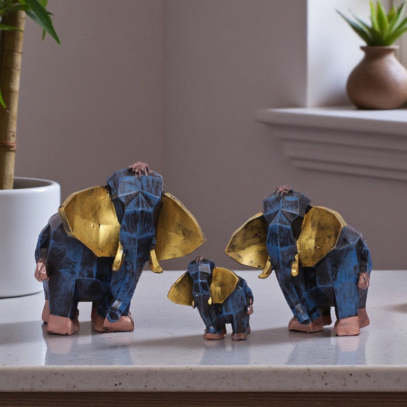 Sacred Elephants Polyresin Showpiece - Set Of Three