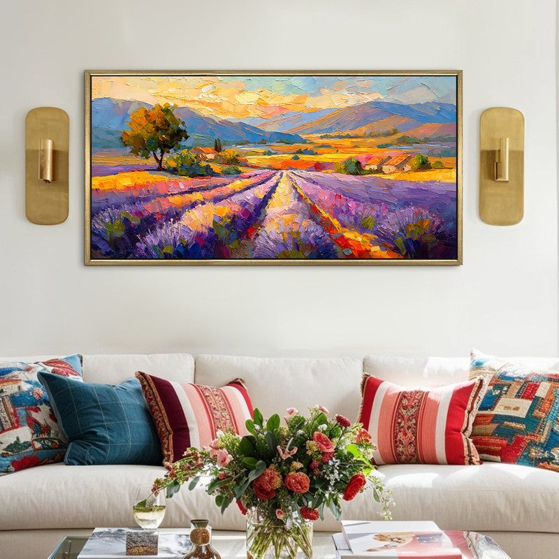 Violet Haze Canvas Wall Painting With Frame