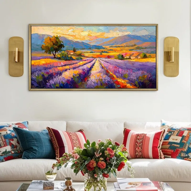 Violet Haze Canvas Wall Painting With Frame media 1