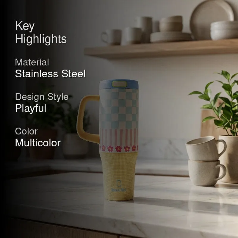 Flora Grid Stainless Steel Tumbler - 1200 ML media 2