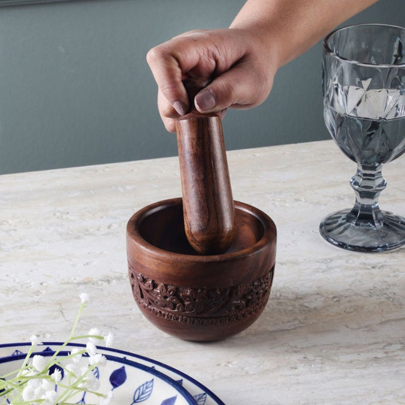 Natura Carved Mortar & Pestle media 3