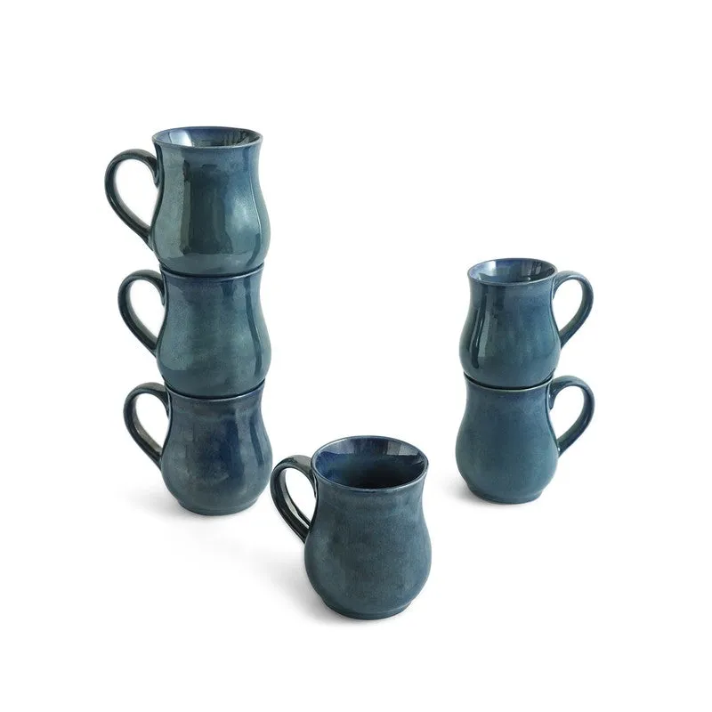 Belly Ceramic Coffee Mug (300 mL Each) - Set Of Six media 3