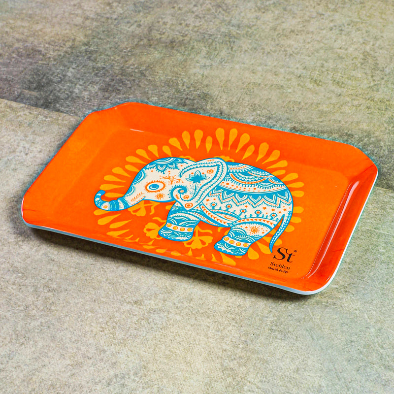 Vibrant Haathi Melamine Serving Tray media 4