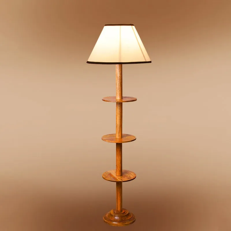 EclipseNova Light Wooden Floor Lamp - White & Black media 6