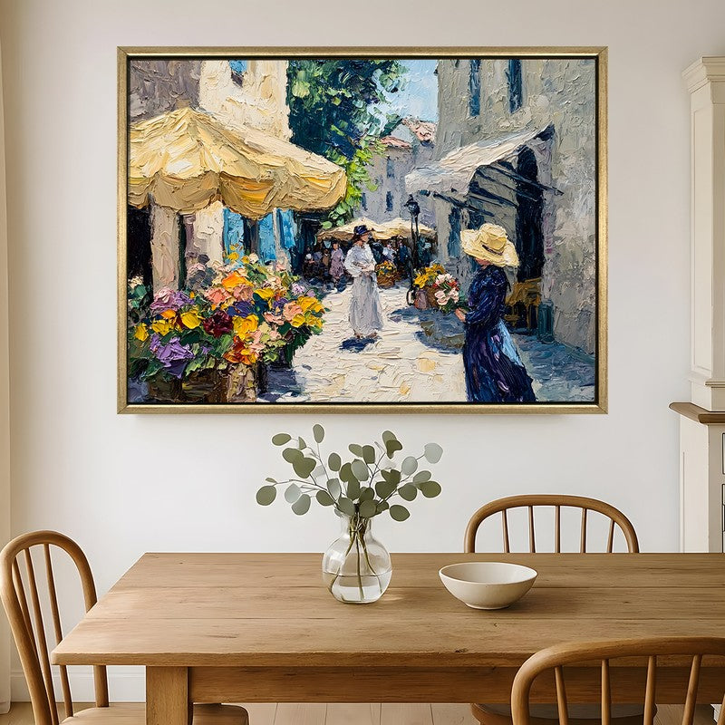 Petal Lane Canvas Wall Painting With Frame