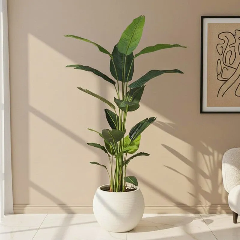 Green Haven Artificial Plant With Black Plastic Pot - 6.3 ft media 1