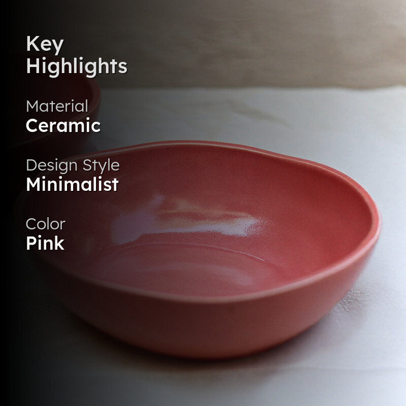 Pietro Ceramic Serving Bowl (Pink) - 550 mL media 2