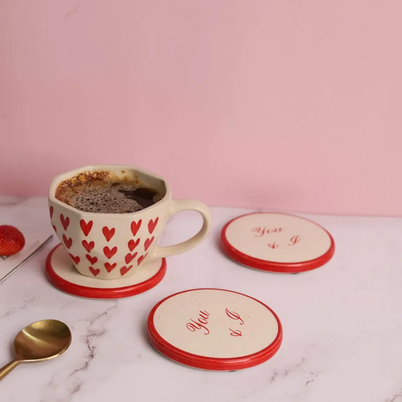 Heart Ceramic Coffee Mug (200 mL) - Two Piece Set - 5