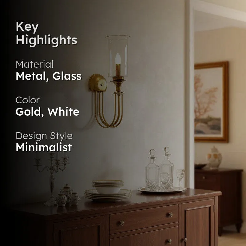 Amber Spire Glass Wall Lamp With Metal Base media 2