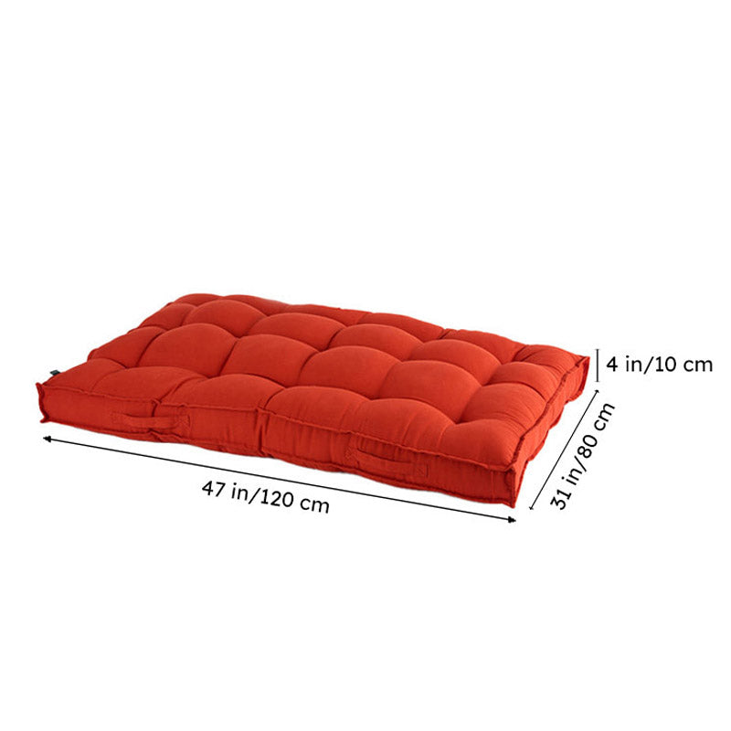 Plushport Solid Cotton Floor Cushion (Rust Brown) - Set Of Two media 9