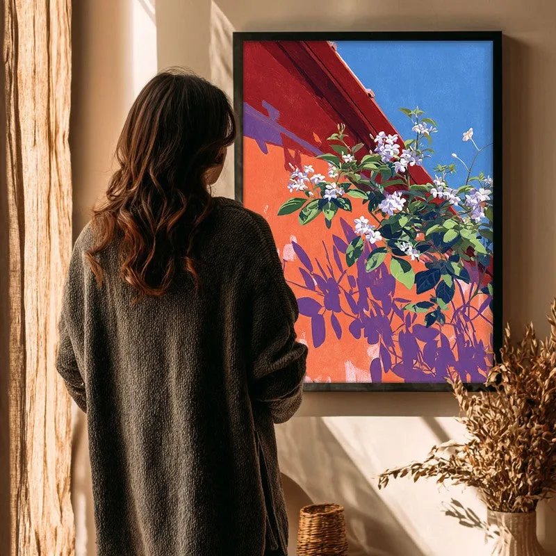 Azure Blush Canvas Wall Painting - Black Frame media 4