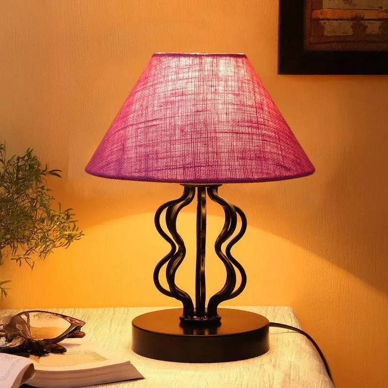 Iggly Wiggly Fabric Table Lamp - Pink,Black media 1